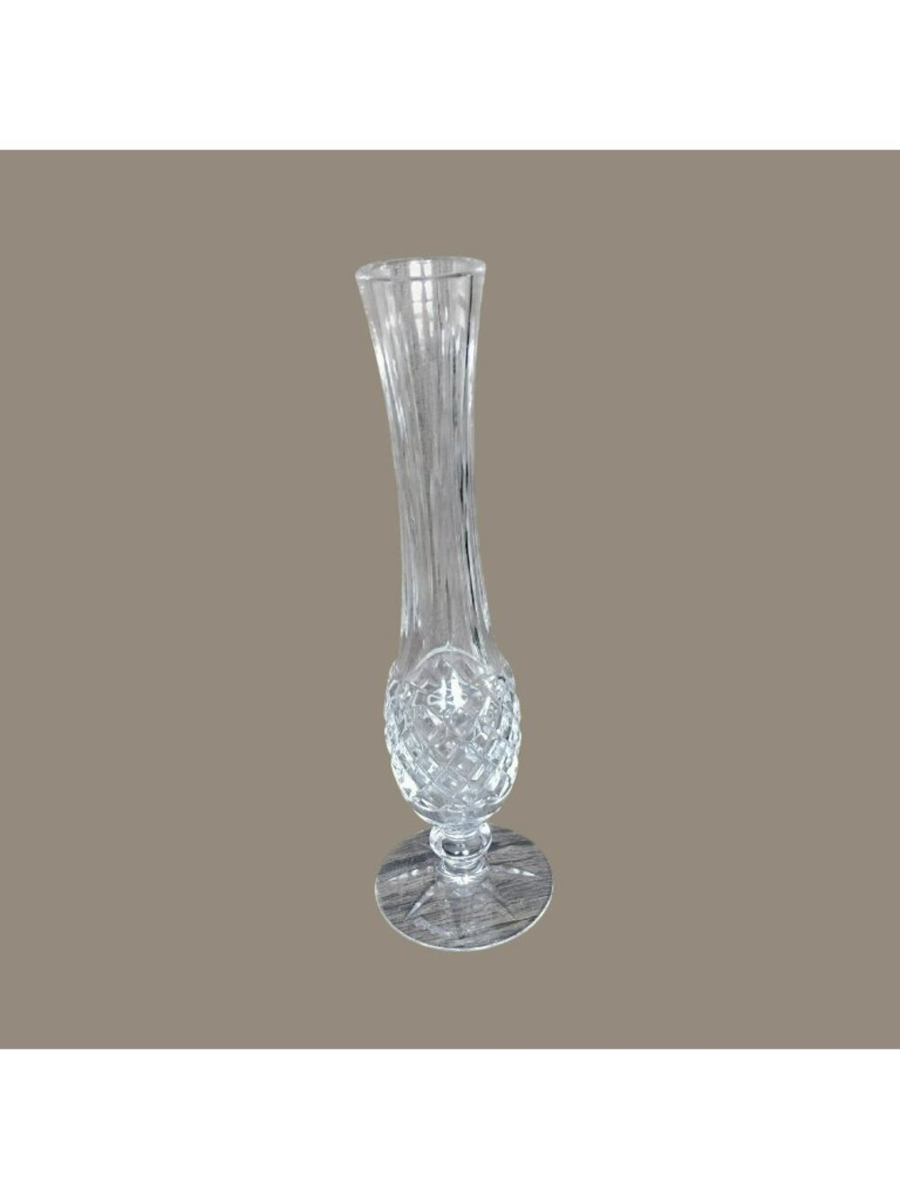 Waterford Crystal Lismore Footed Bud Vase 9" Clear Cut Glass Elegant Traditional